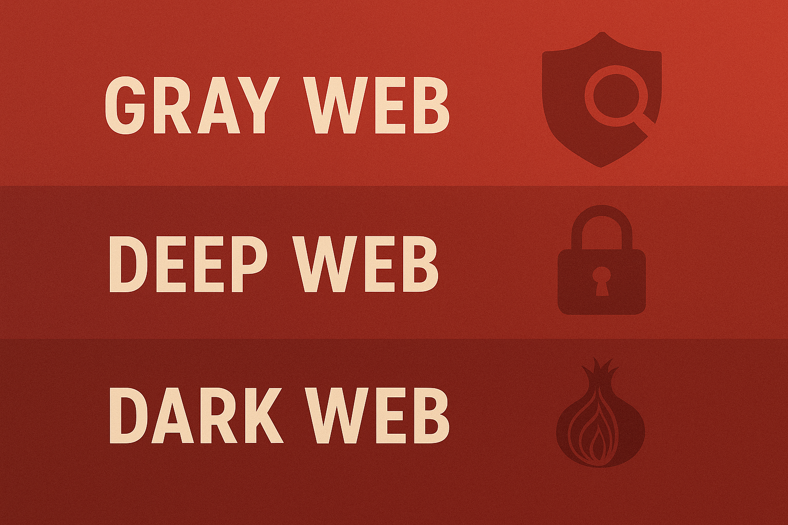 Grey vs Deep vs Dark Web