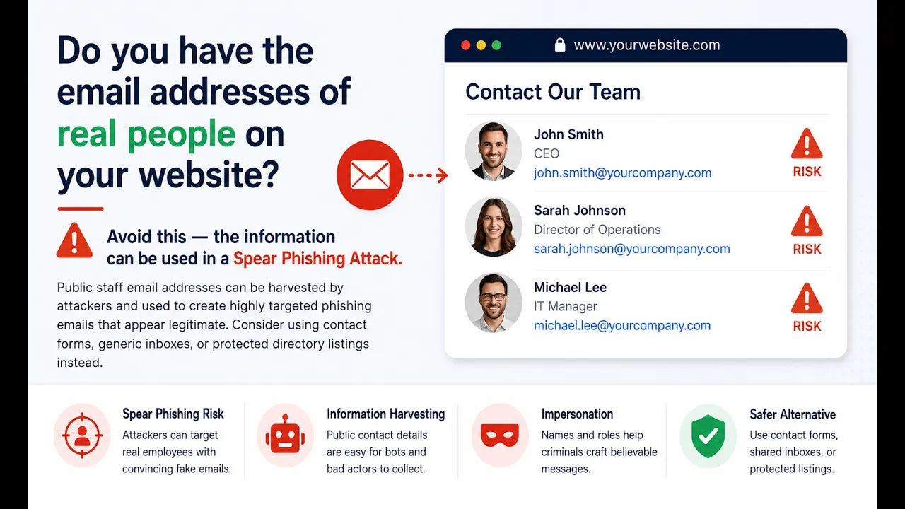Are Real Employee Email Addresses Listed on Your Website? Remove Them.